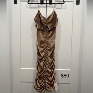 Asos velvet ruched dress